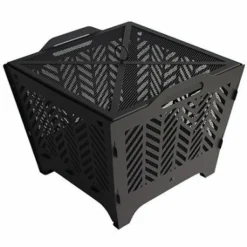 Flat Fire Pit, Portable, Black, 19.3 x 19.02 x 16.73-In.