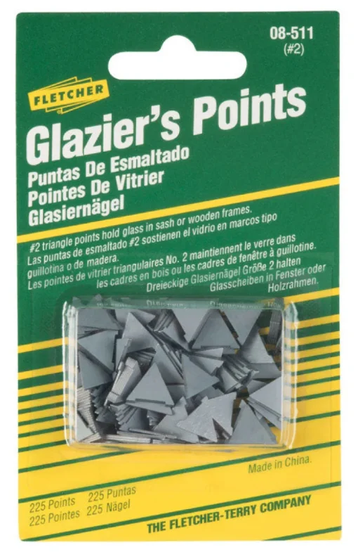 Fletcher Glazier Points For Repairing or reglazing windows 0 oz. 225 pk (Pack of 10)