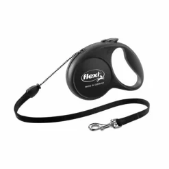 Flexi Black Retractable Nylon Dog Leash Medium