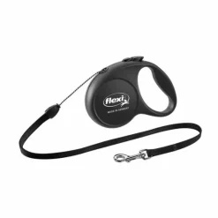 Flexi Black Retractable Nylon Dog Leash Small