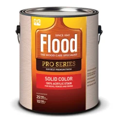 Flood Pro Series Solid Satin Cedar Acrylic Wood Stain 1 gal. (Pack of 4)