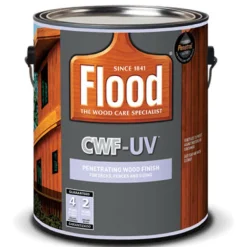 Flood CWF-UV Transparent Smooth Honey Gold Water-Based Acrylic/Oil Penetrating Wood Finish 1 gal (Pack of 4)