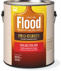 Flood Pro Series Solid Satin Neutral Deep Base Acrylic Wood Stain 1 gal (Pack of 4)