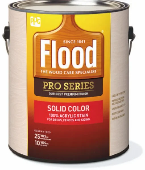 Flood Pro Series Solid Satin Neutral Deep Base Acrylic Wood Stain 1 gal (Pack of 4)