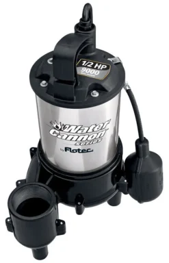 Flotec Water Cannon 1/2 hp 9000 gph Stainless Steel/Thermoplastic Tethered Float Sewage Pump