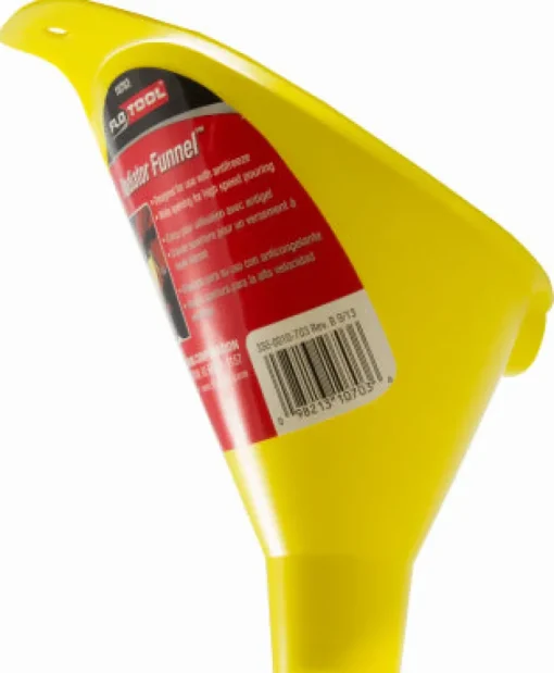 FloTool Yellow Plastic Quick Pouring Wide Spout Opening Radiator Funnel 8 oz. Load Capacity 4 H in.