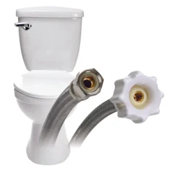 Fluidmaster 3/8 in. Compression X 7/8 in. D Ballcock 12 in. Braided Stainless Steel Toilet Supply Li