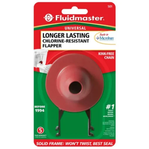 Fluidmaster Flush Valve Flapper Red Microban