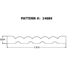 FLUTED CASING 3.25X84OAK (Pack of 10)