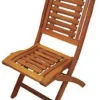 Folding Side Patio Chair, Eucalyptus (Pack of 2)