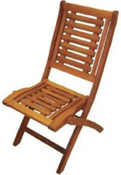 Folding Side Patio Chair, Eucalyptus (Pack of 2)