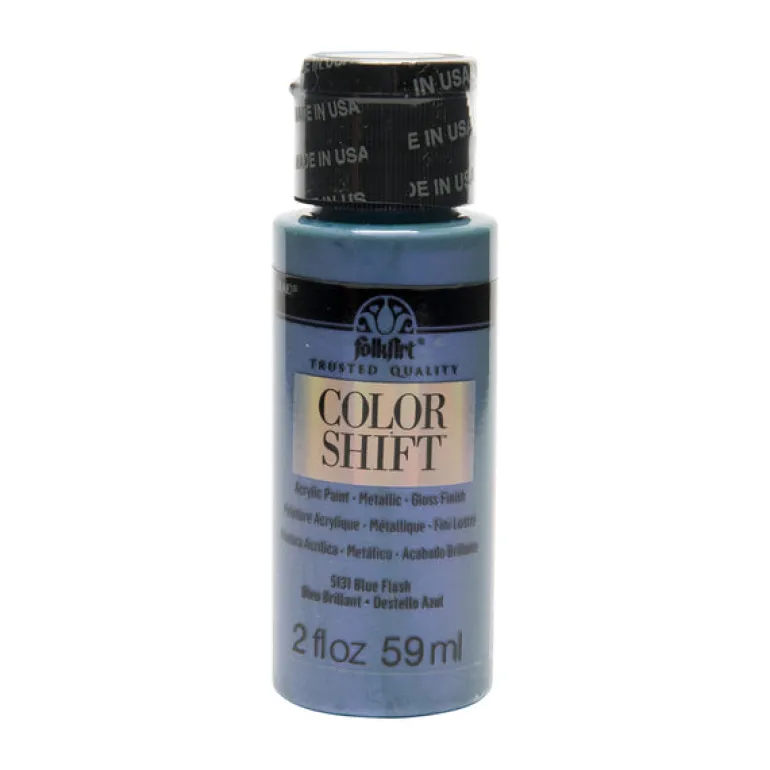 Folkart Color Shift Metallic Blue Flash Hobby Paint 2 oz. (Pack of 3)