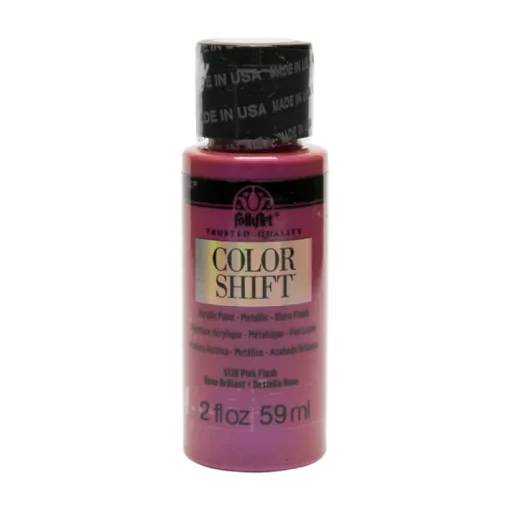 Folkart Color Shift Metallic Pink Flash Hobby Paint 2 oz. (Pack of 3)