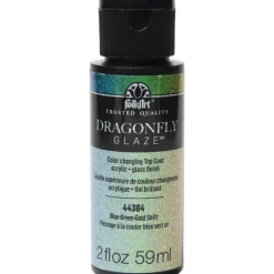 Folkart Dragonfly Glaze Blue-Green-Gold Hobby Paint 2 oz. (Pack of 3)