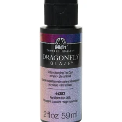 Folkart Dragonfly Glaze Red-Violet-Blue Hobby Paint 2 oz. (Pack of 3)