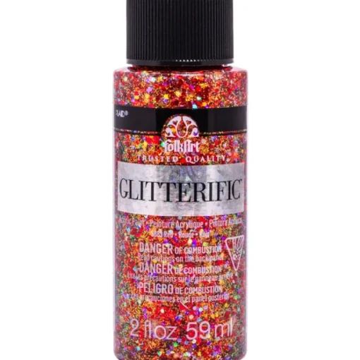 Folkart Glitterific Red Hobby Paint 2 oz. (Pack of 3)