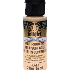 Folkart Metallic 14K Gold Hobby Paint 2 oz. (Pack of 3)