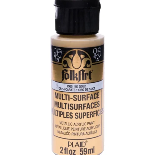 Folkart Metallic 14K Gold Hobby Paint 2 oz. (Pack of 3)