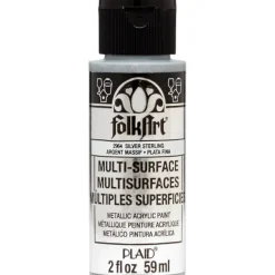 Folkart Metallic Sterling Silver Hobby Paint 2 oz. (Pack of 3)