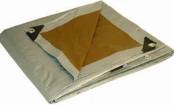Foremost Dry Top 20 ft. W X 20 ft. L Heavy Duty Polyethylene Reversible Tarp Brown/Silver