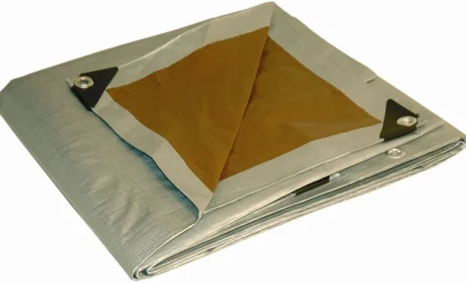 Foremost Dry Top 20 ft. W X 20 ft. L Heavy Duty Polyethylene Reversible Tarp Brown/Silver