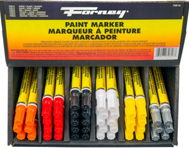 Forney 18 in. L x 6.5 in. W Black Paint Marker 48 pc.
