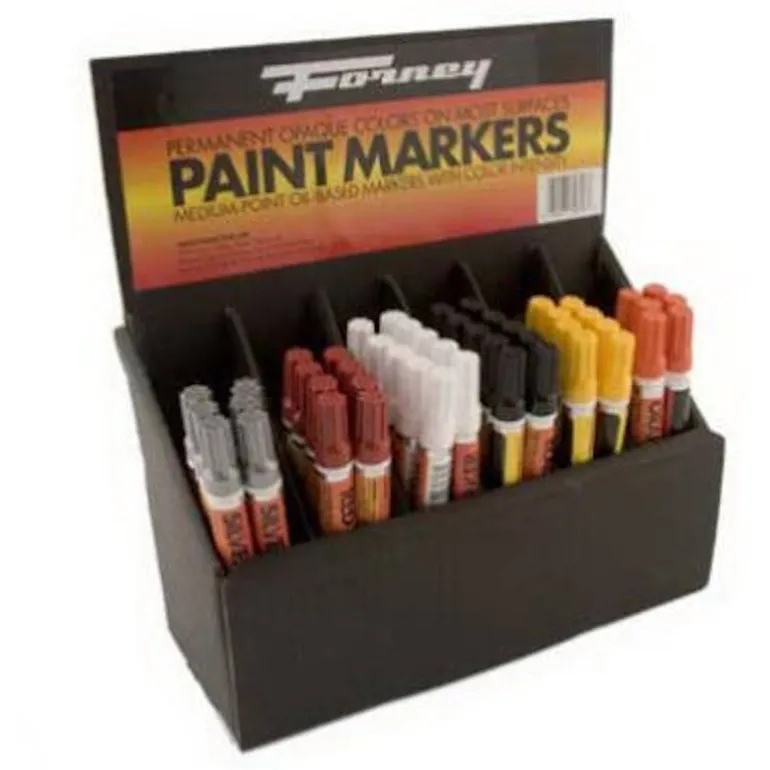 Forney 18 in. L x 6.5 in. W Black Paint Marker 48 pc.