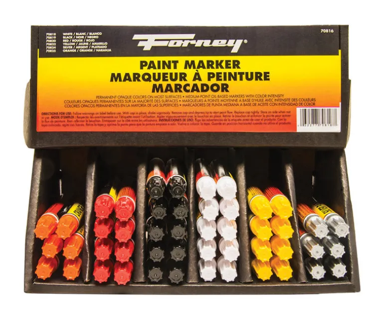 Forney 18 in. L x 6.5 in. W Black Paint Marker 48 pc.