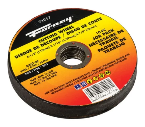 Forney 4-1/2 in. D X 7/8 in. Aluminum Oxide Metal Cutting Wheel 10 pk
