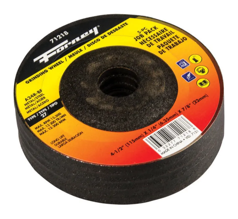 Forney 4-1/2 in. D X 7/8 in. in. Grinding Wheel