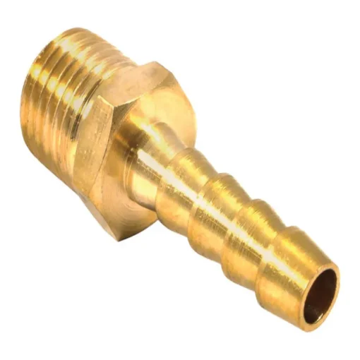 Forney Brass Air Hose End 1/4 in. Male X 1/4 in. Hose Barb 1 pc