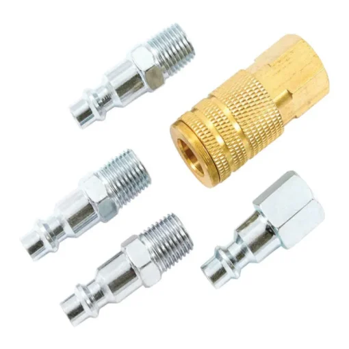 Forney Brass/Steel Air Coupler and Plug Set 1/4 in. 1/4 in. 5 pc