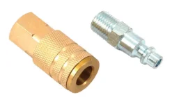Forney Brass/Steel Air Coupler and Plug Set 1/4 in. Male/Female X 1/4 in. 2 pc