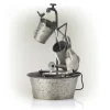 FOUNTAIN METAL SLVR 29"H