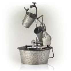 FOUNTAIN METAL SLVR 29"H