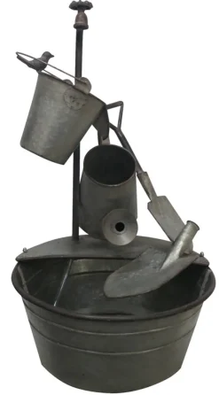 FOUNTAIN METAL SLVR 29"H
