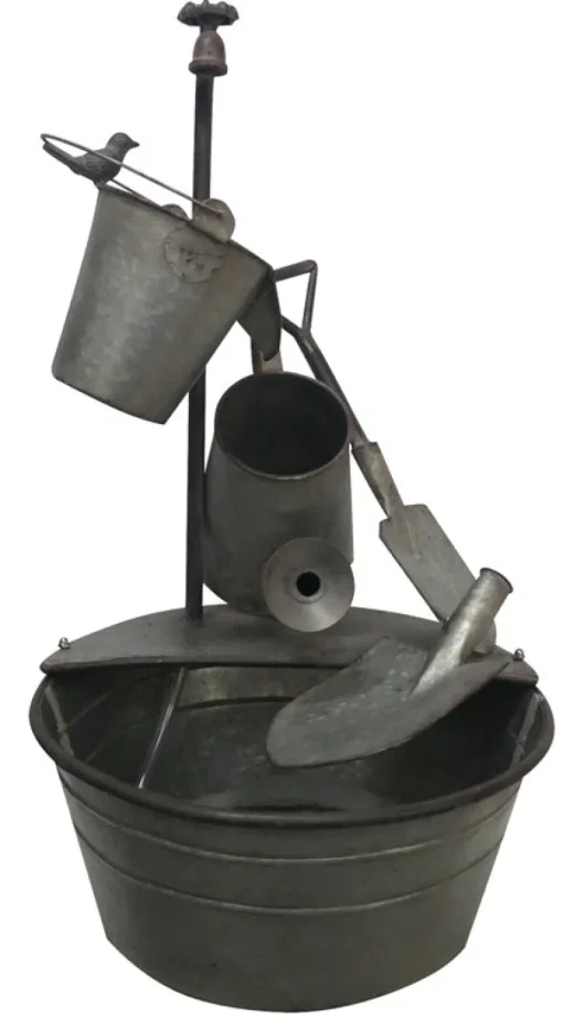 FOUNTAIN METAL SLVR 29"H