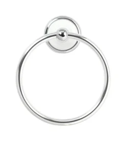 Franklin Brass Bellini Polished Chrome/White Towel Ring Die Cast Zinc