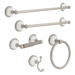 Franklin Brass Polished Chrome White Toilet Paper Holder 3.1 L x 4.6 H x 12 W in.