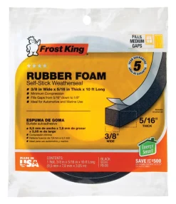 Frost King Black Rubber Foam Weather Seal For Doors and Windows 10 ft. L X 0.32 in.