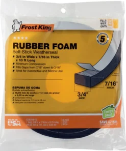 Frost King Black Rubber Foam Weather Seal For Doors and Windows 10 ft. L X 0.44 in.