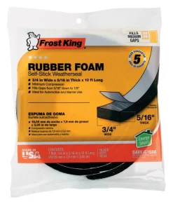 Frost King Black Rubber Foam Weather Seal For Doors and Windows 10 ft. L X 0.32 in.