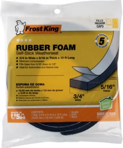 Frost King Black Rubber Foam Weather Seal For Doors and Windows 10 ft. L X 0.32 in.
