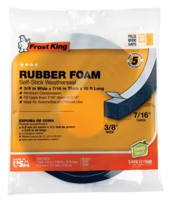 Frost King Black Rubber Foam Weather Seal For Doors and Windows 10 ft. L X 0.44 in.