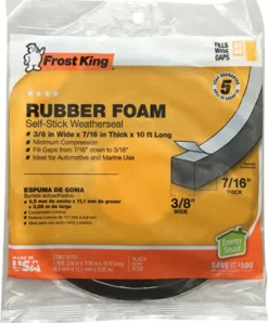 Frost King Black Rubber Foam Weather Seal For Doors and Windows 10 ft. L X 0.44 in.