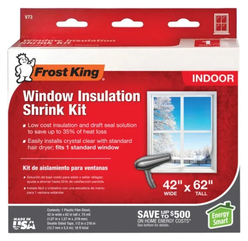 Frost King Clear Shrink Indoor Window Film Insulator Kit 42 in. W X 62 in. L