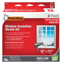 Frost King Clear Shrink Indoor Window Film Insulator Kit 62 in. W X 210 in. L