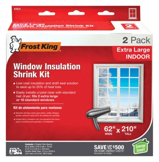 Frost King Clear Shrink Indoor Window Film Insulator Kit 62 in. W X 210 in. L