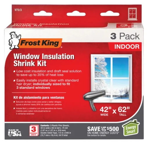 Frost King Clear Shrink Indoor Window Film Insulator Kit 42 in. W X 62 in. L