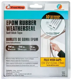 Frost King Gray EPDM Rubber Foam Weather Seal For Doors and Windows 10 ft. L X 0.32 in.